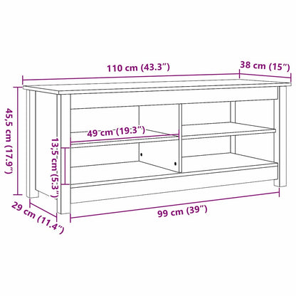 Panca per scarpe Cera marrone 110 x 38 x 45.5 cm