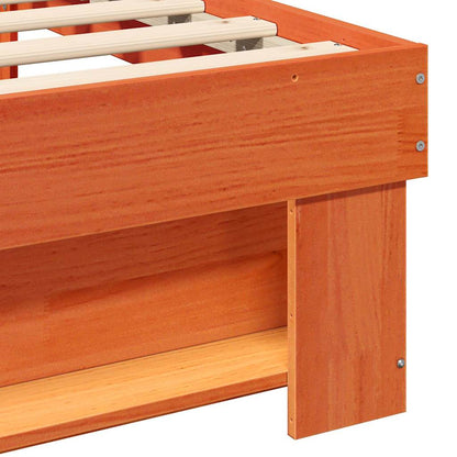 Struttura del letto Marrone 200 x 200 cm Legno di pino massello - homemem39