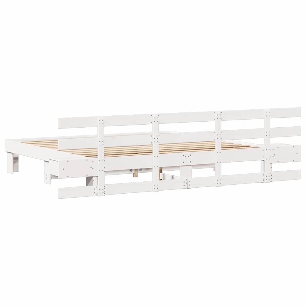 Struttura del letto con cassetto Bianco 200 x 200 cm legno - homemem39