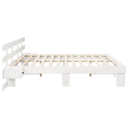 Struttura del letto Bianco 200 x 200 cm Pino massello | homemem39