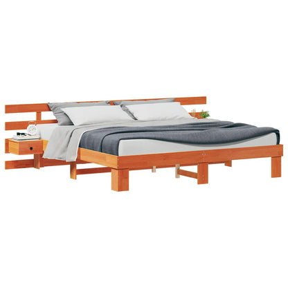 Struttura del letto Marrone 200 x 200 cm Pino massello | homemem39