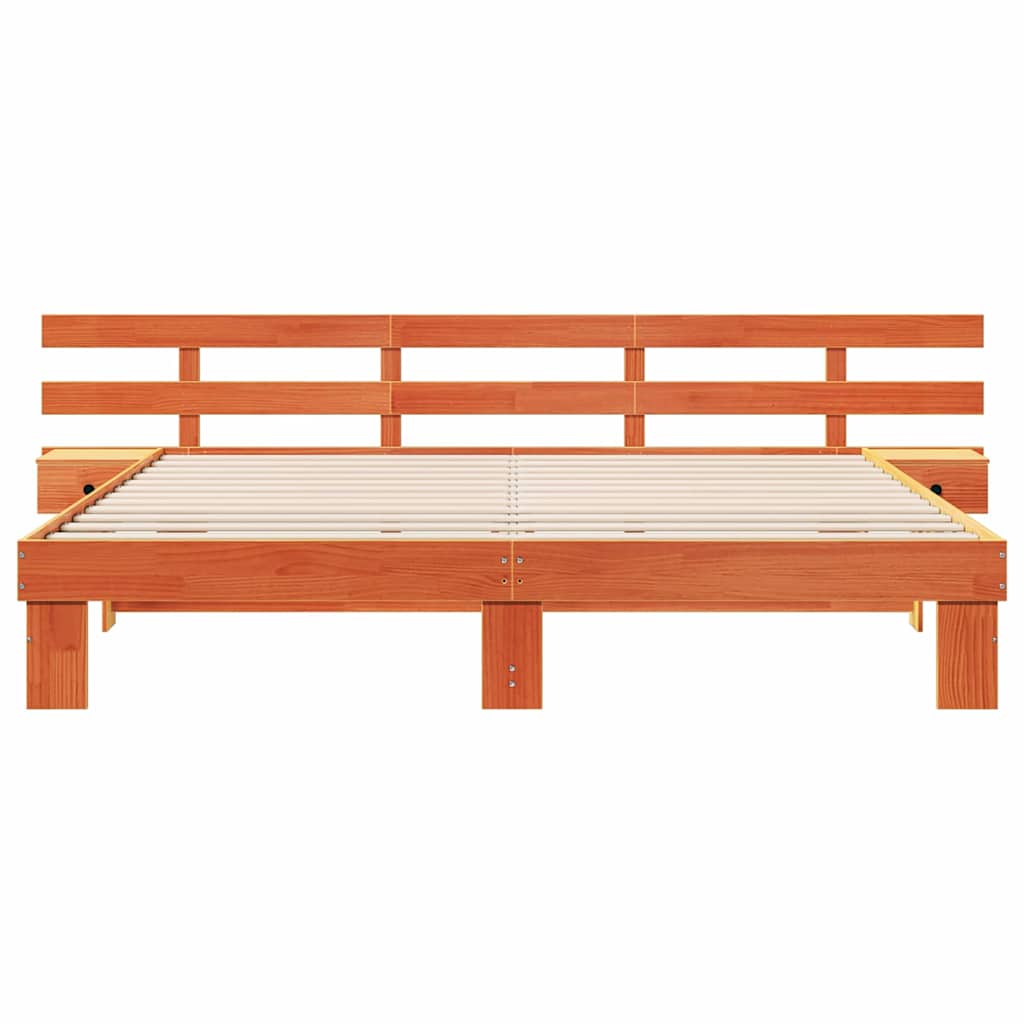 Struttura del letto Marrone 200 x 200 cm Pino massello | homemem39