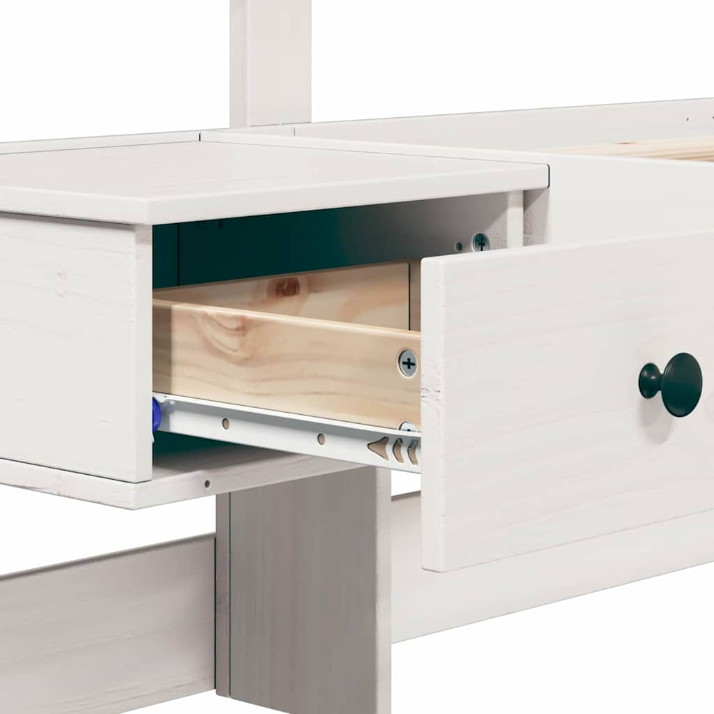 Struttura del letto con cassetto Bianco 160 x 200 cm - homemem39