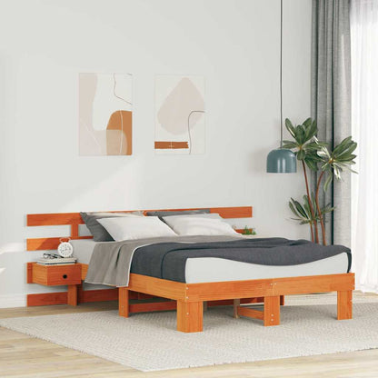 Struttura del letto Marrone 135 x 190 cm Pino massello | homemem39