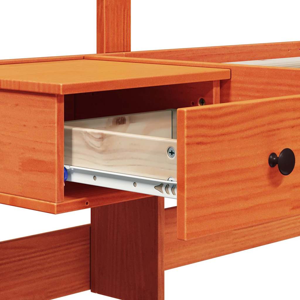 Struttura del letto Marrone 120 x 190 cm Legno di pino massello - homemem39