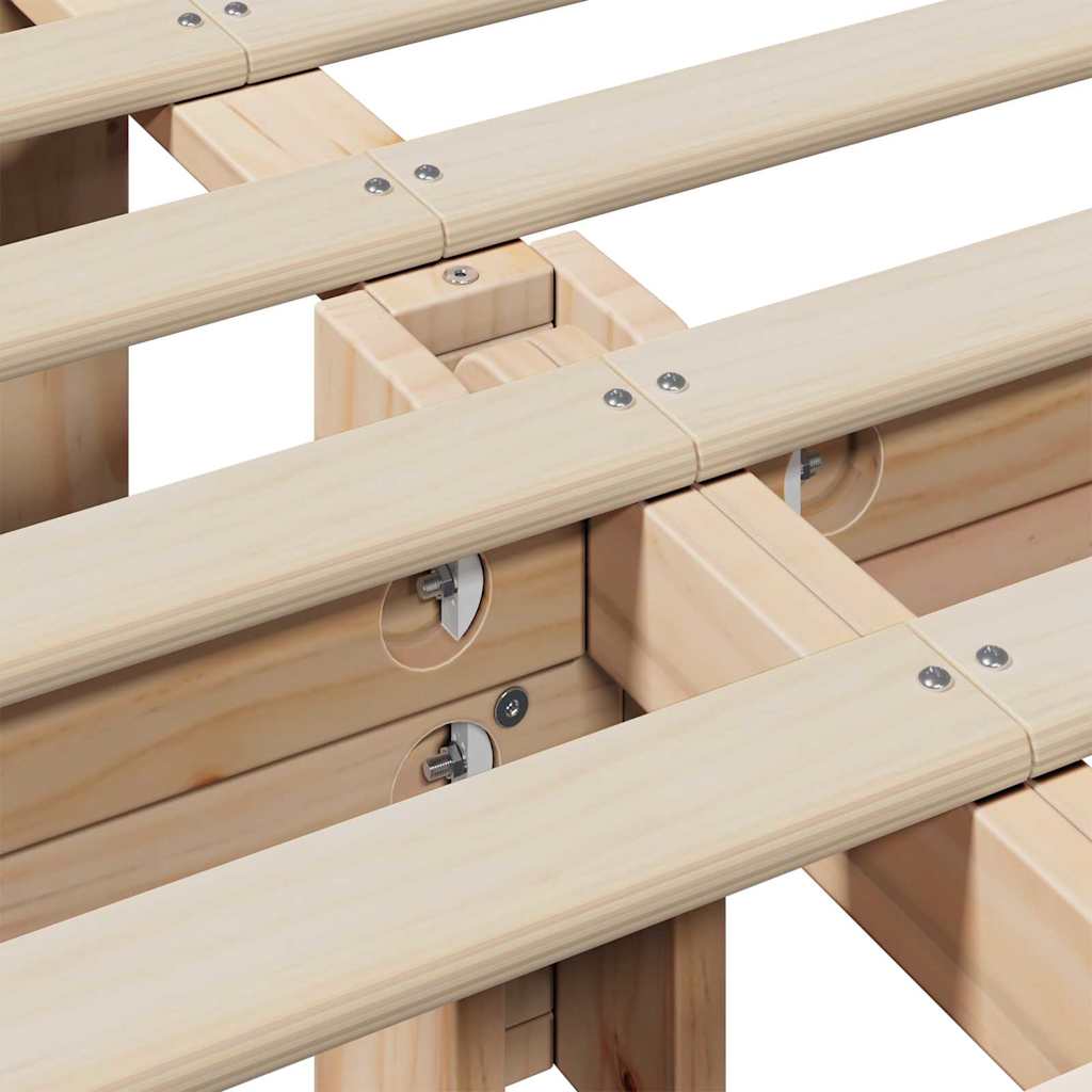 Struttura del letto Pino massello 210 x 118 x 30 cm - homemem39