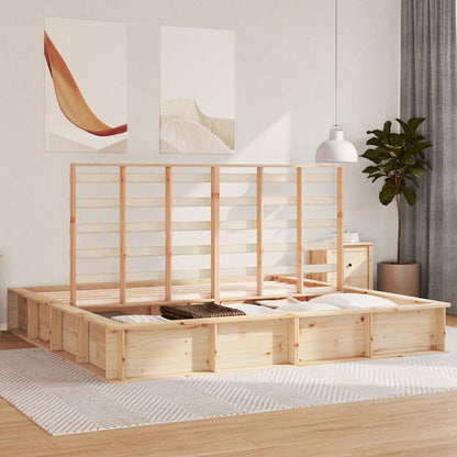 Struttura del letto Marrone 200 x 200 cm Pino massello