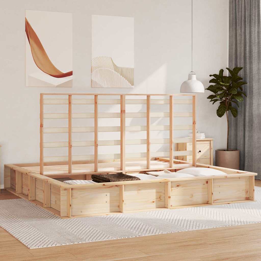 Struttura del letto Pino massello 210 x 118 x 30 cm - homemem39