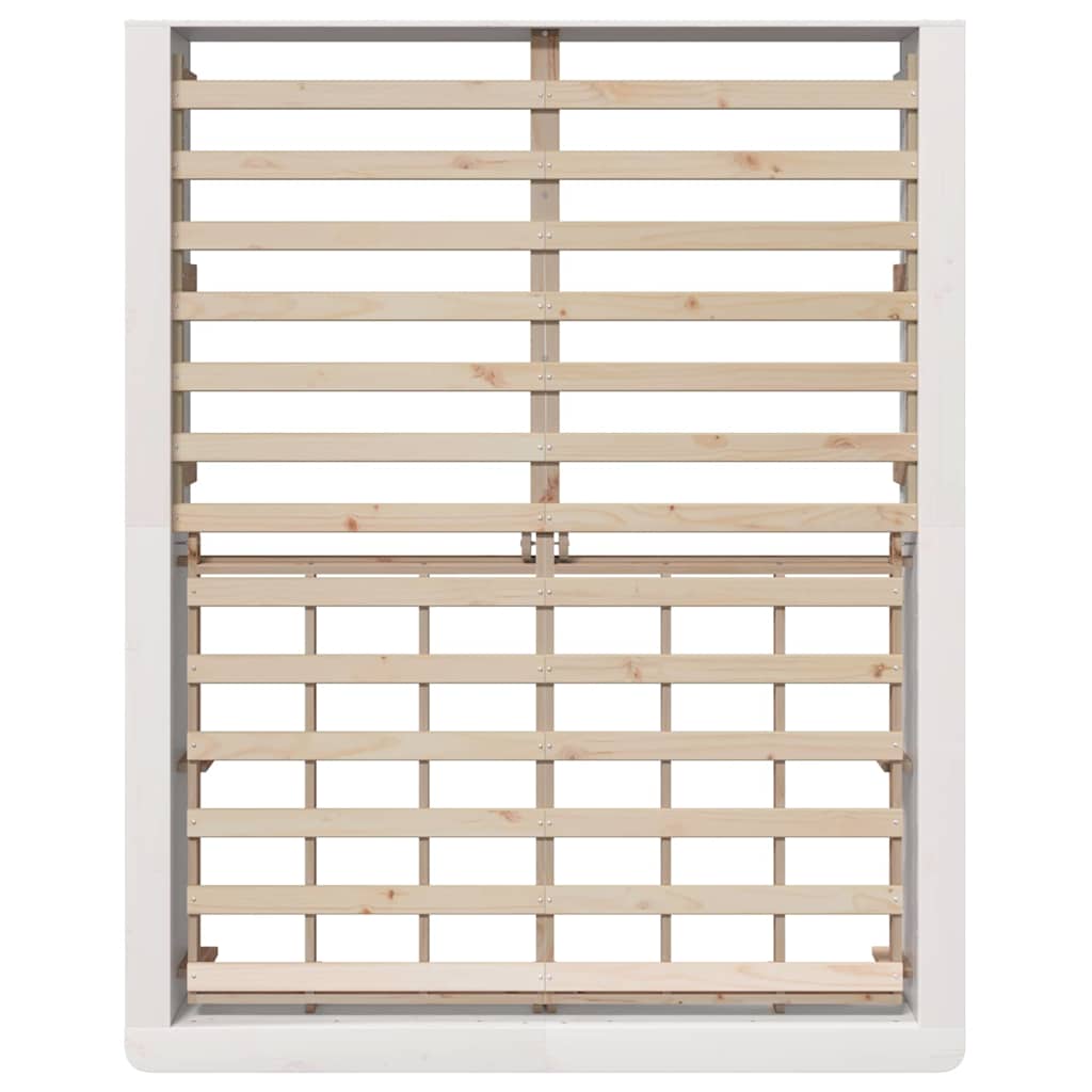 Struttura del letto Bianco 160 x 200 cm Pino massello - homemem39