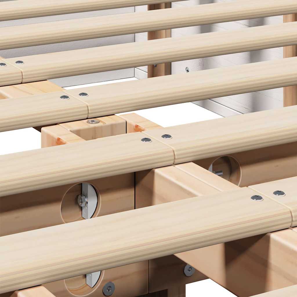 Struttura del letto Bianco 210 x 118 x 30 cm Pino massello - homemem39