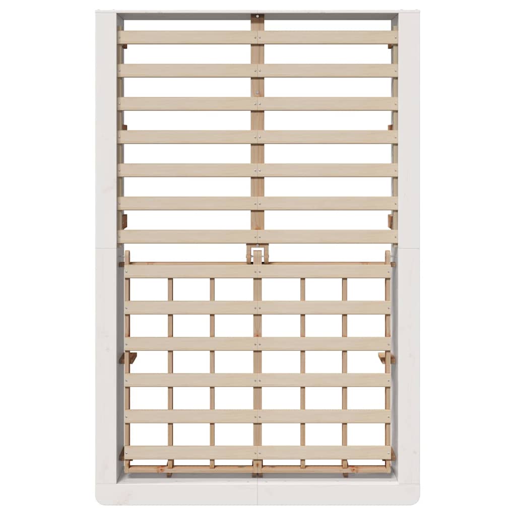 Struttura del letto Bianco 210 x 118 x 30 cm Pino massello - homemem39