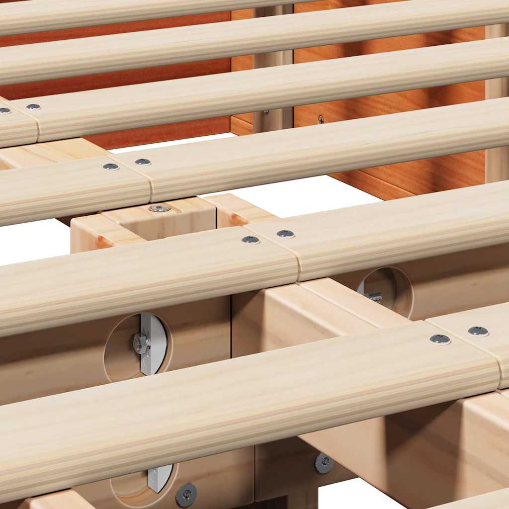 Struttura del letto Cera marrone 210 x 118 x 30 cm - homemem39