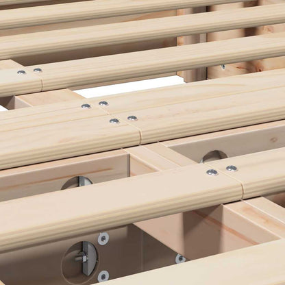 Struttura del letto Marrone 135 x 190 cm Pino massello