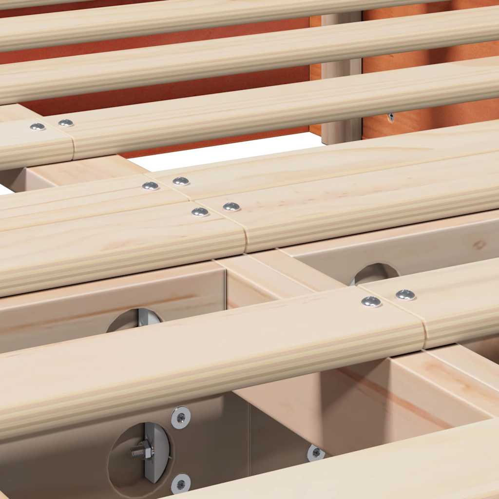 Struttura del letto Cera marrone 210 x 118 x 30 cm - homemem39