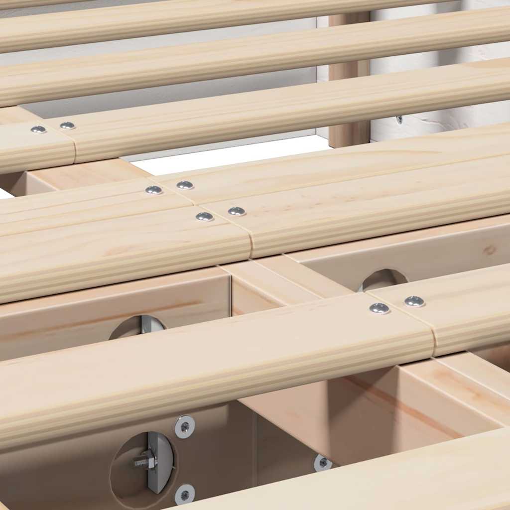 Struttura del letto Bianco 120 x 190 cm Pino massello