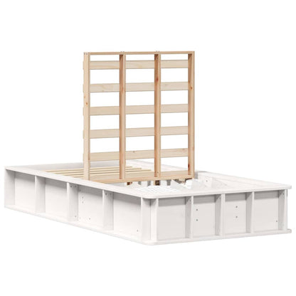 Struttura del letto Bianco 100 x 200 cm Pino massello - homemem39