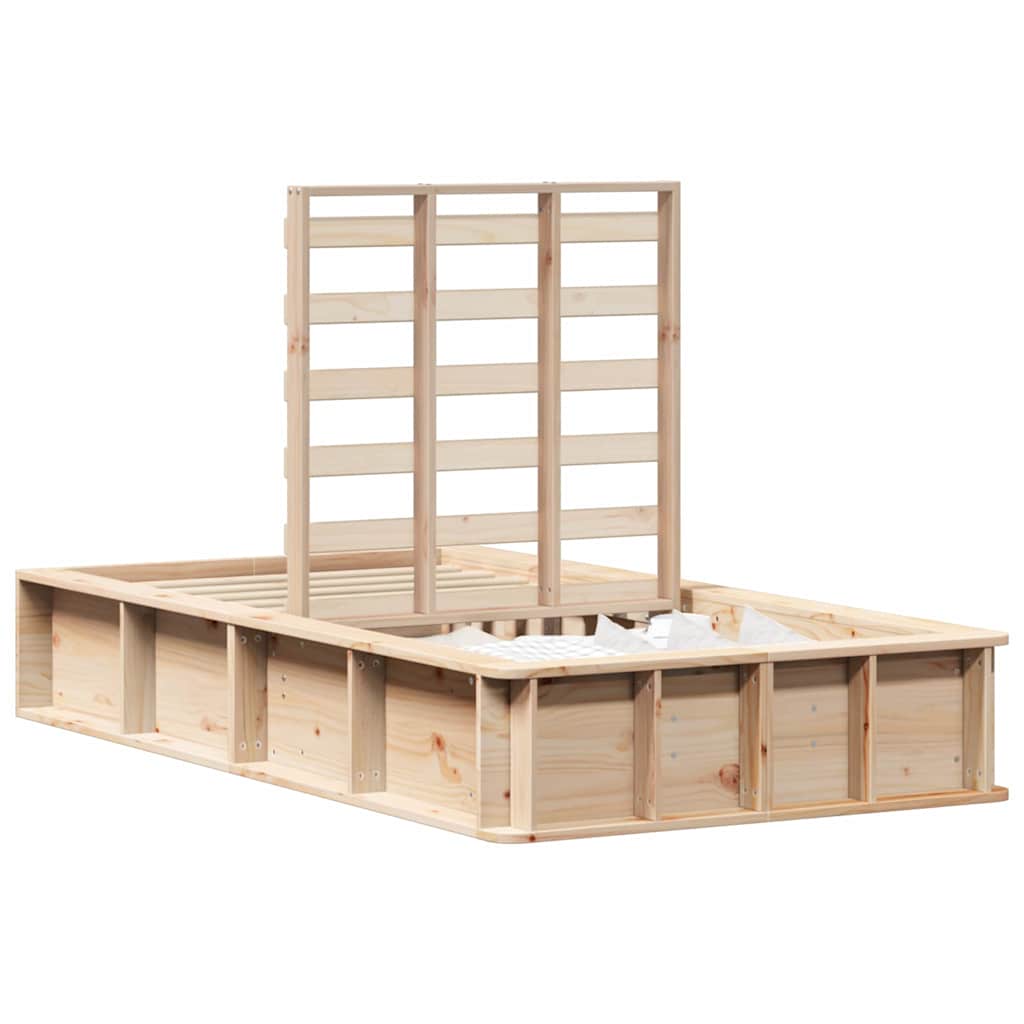 Struttura del letto Pino massello 210 x 118 x 30 cm - homemem39