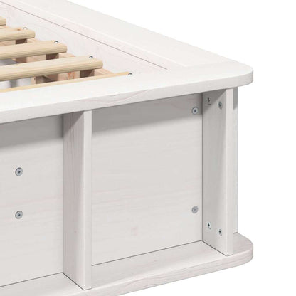 Struttura del letto Bianco 210 x 118 x 30 cm Pino massello - homemem39