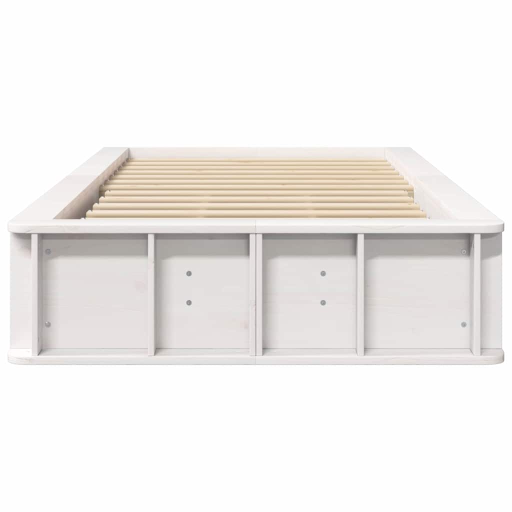 Struttura del letto Bianco 210 x 118 x 30 cm Pino massello - homemem39