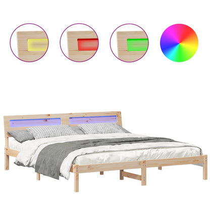 Struttura del letto Marrone 200 x 200 cm Pino massello