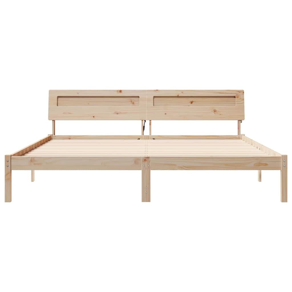 Struttura del letto con testiera Marrone 200 x 200 cm - homemem39