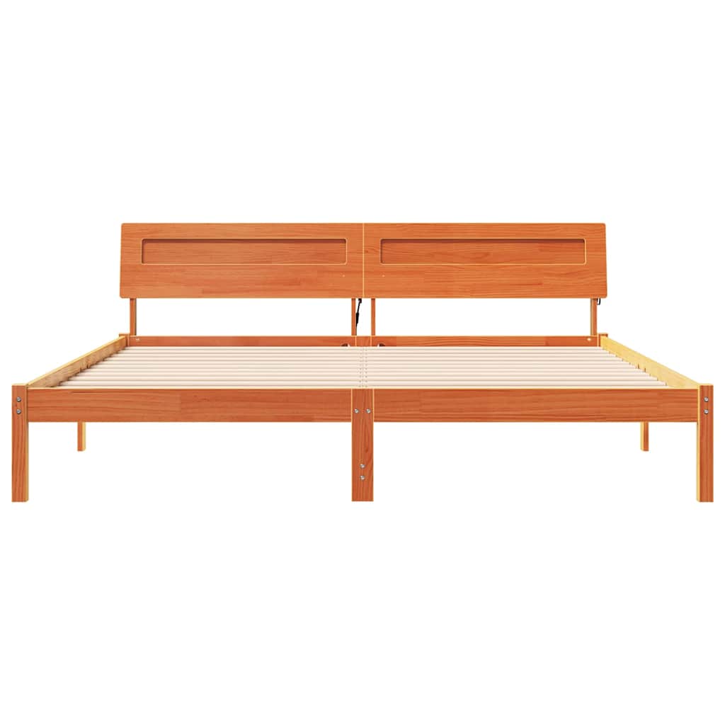 Struttura del letto Marrone 200 x 200 cm Legno massello - homemem39