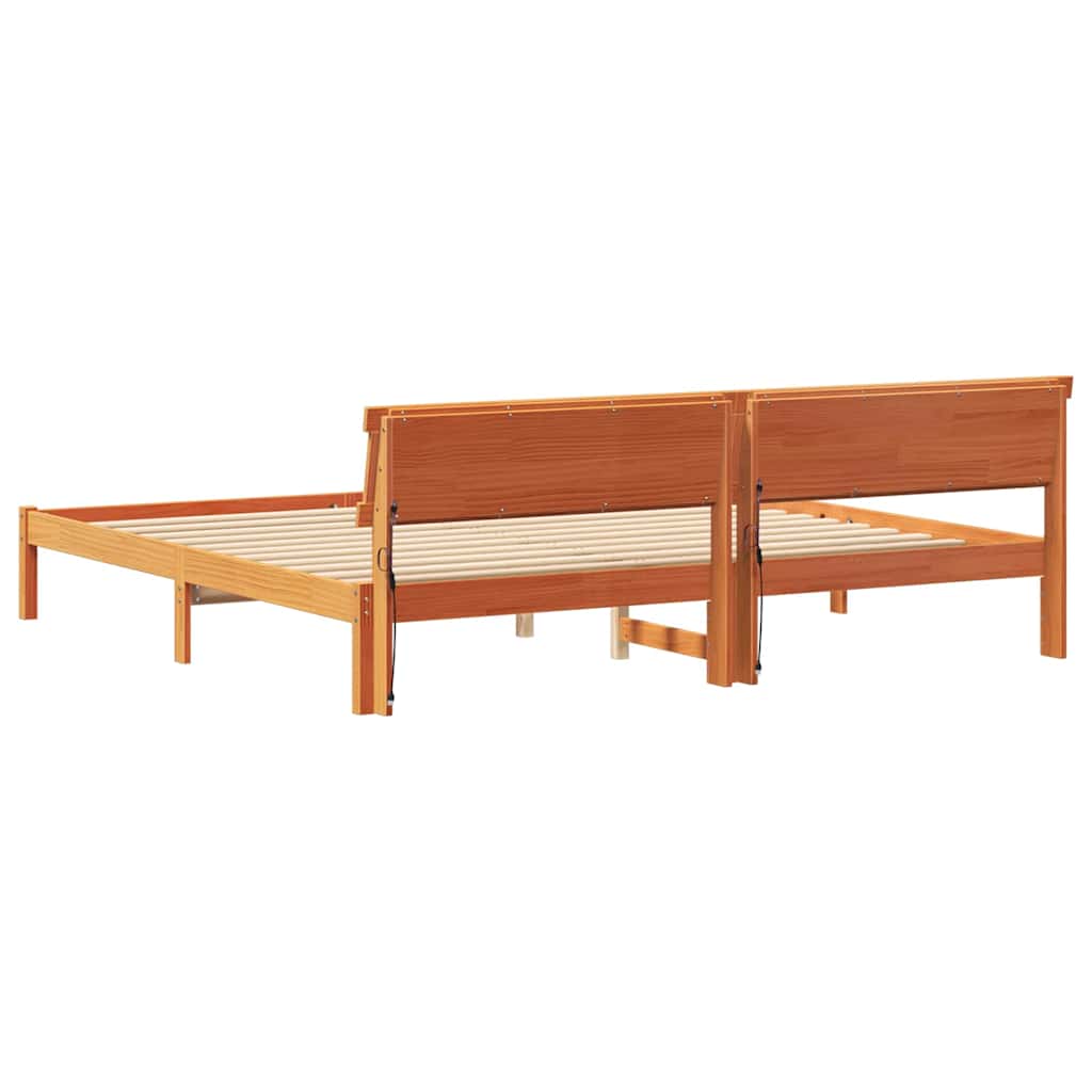 Struttura del letto Marrone cerato 200 x 200 cm Pino massello | homemem39