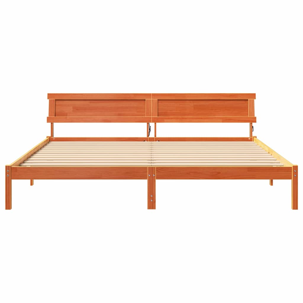 Struttura del letto Marrone cerato 200 x 200 cm Pino massello | homemem39