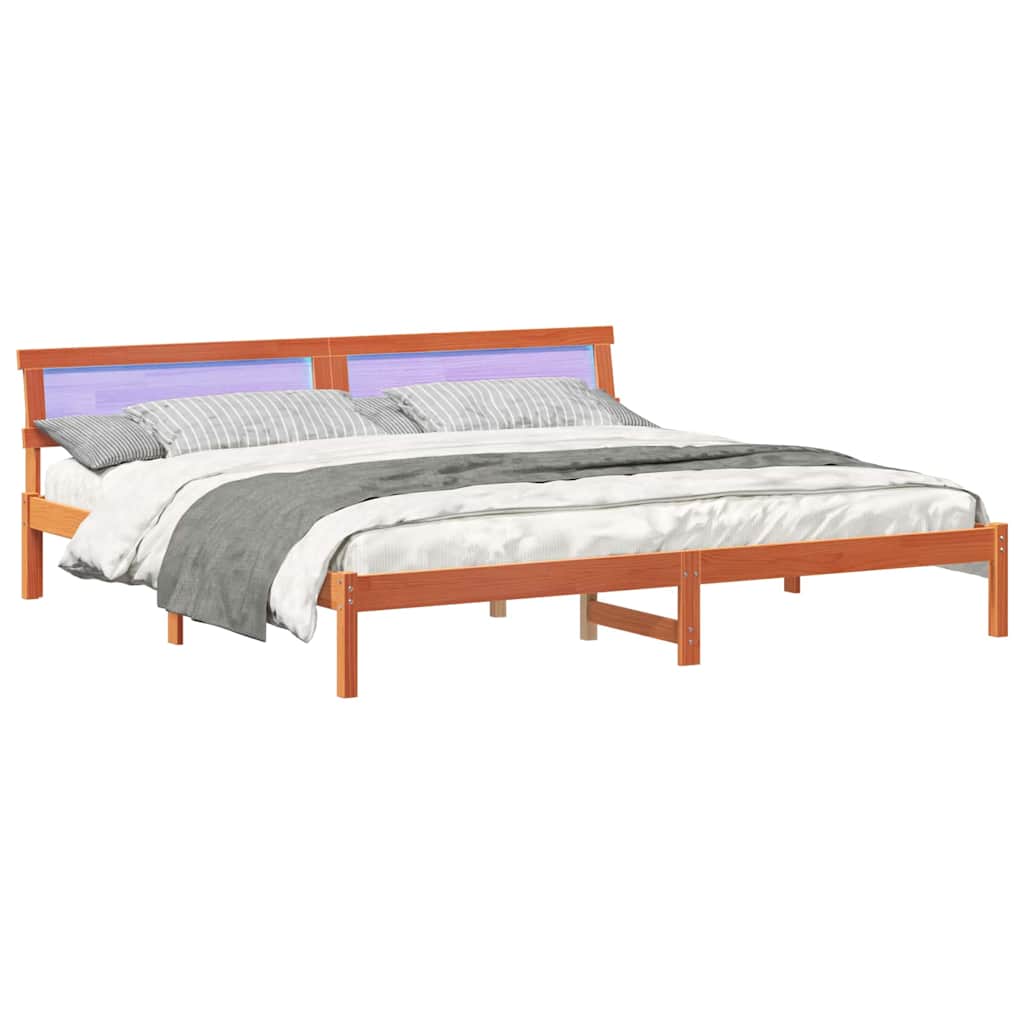 Struttura del letto Marrone cerato 200 x 200 cm Pino massello | homemem39
