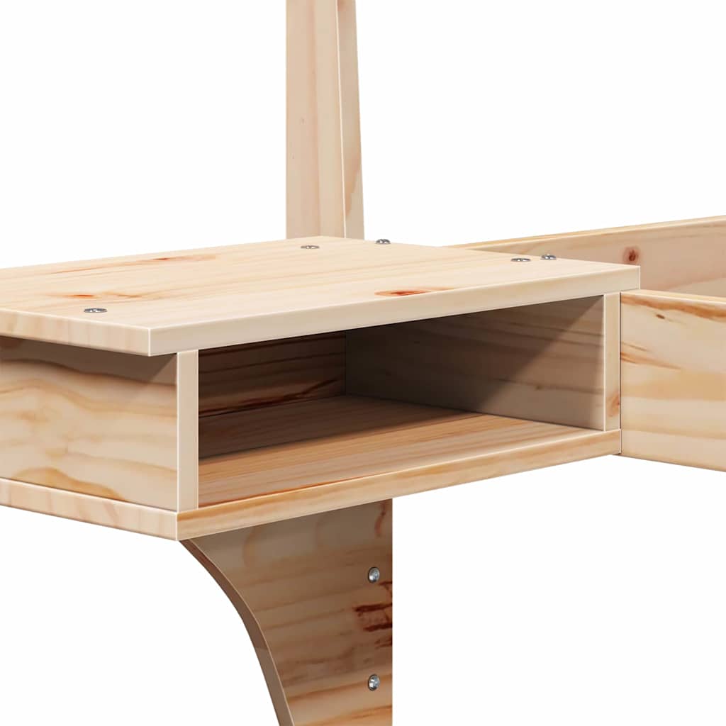 Struttura del letto con testiera Marrone Legno di pino massello - homemem39