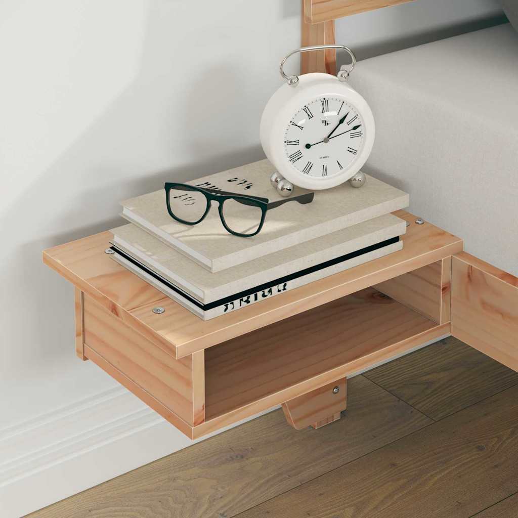 Struttura del letto con testiera Marrone Legno di pino massello - homemem39