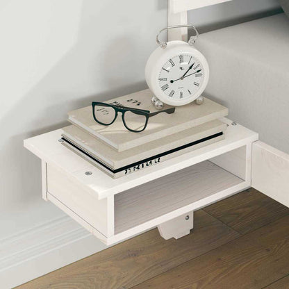 Struttura del letto con testiera Bianco Legno di pino massello - homemem39