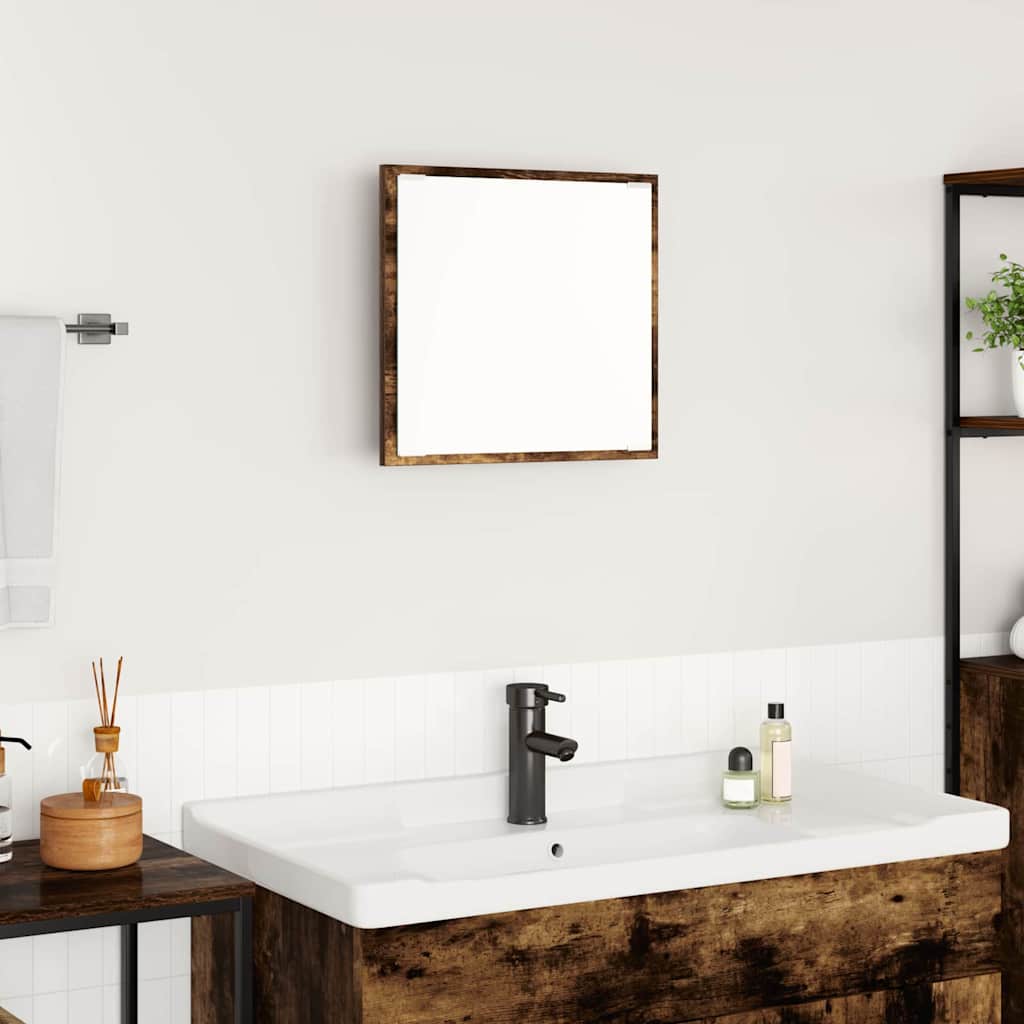 Specchio da bagno LED con specchio Rovere fumé 40 x 37 x 8.5 cm | homemem39