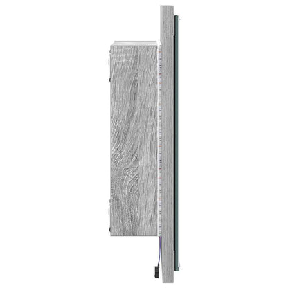 Specchio da bagno LED Grigio Sonoma 40 x 37 x 8.5 cm | homemem39