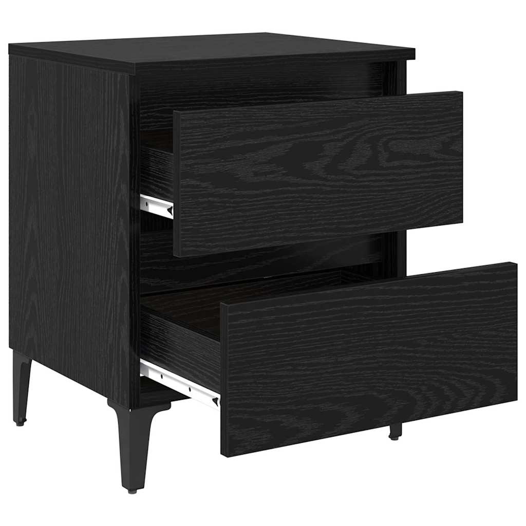 Armadio da Notte 2 pcs Rovere nero 40 x 35 x 50 cm