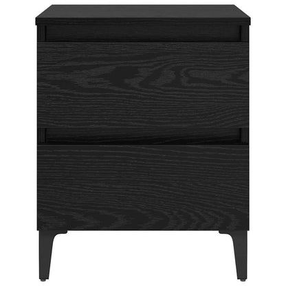 Armadio da Notte 2 pcs Rovere nero 40 x 35 x 50 cm