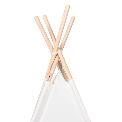 Tenda Teepee Bianco 120 x 120 x 150 cm Tessuto e Plastica