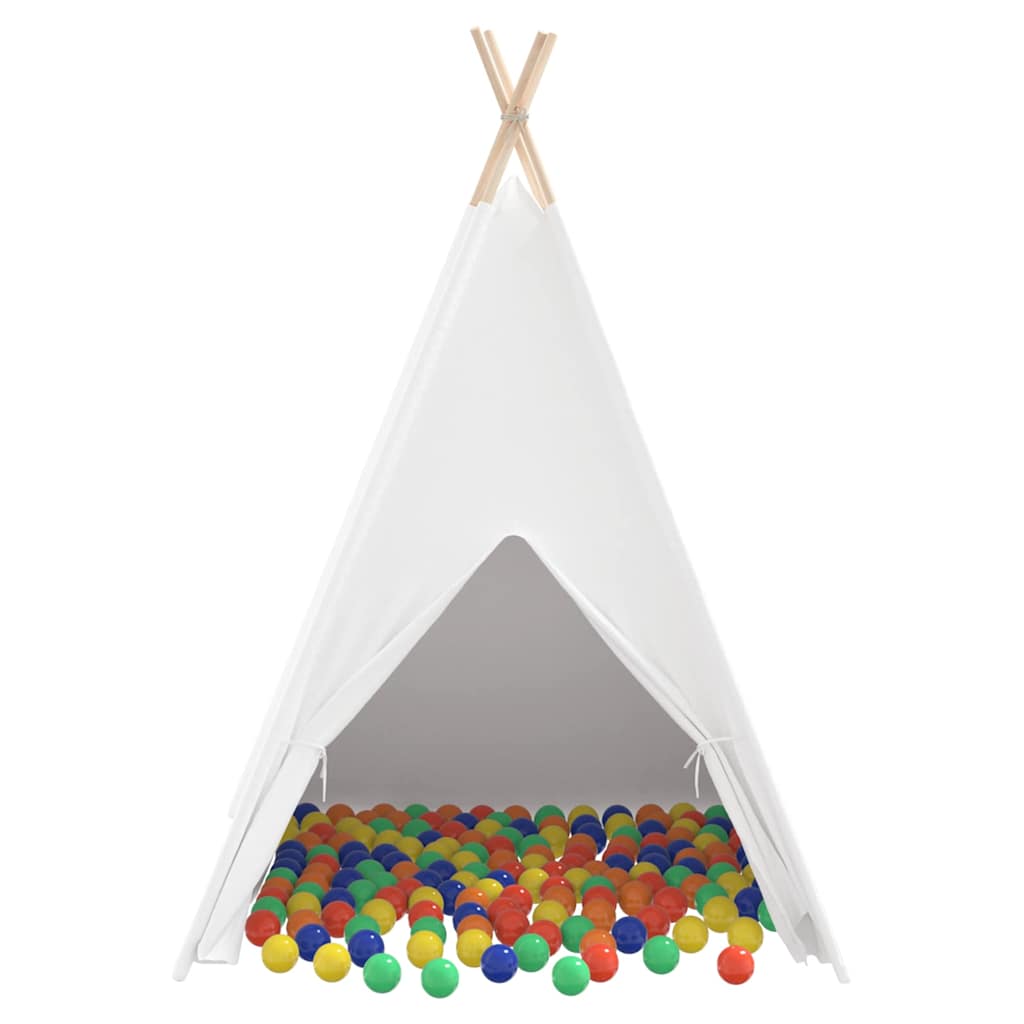 Tenda Teepee Bianco 120 x 120 x 150 cm Tessuto e Plastica
