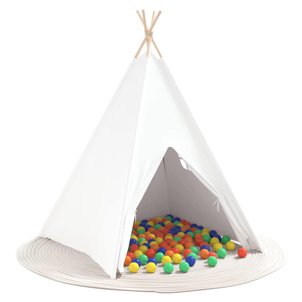 Tenda Teepee Bianco 120 x 120 x 150 cm Tessuto e Plastica