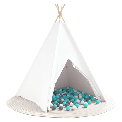 Tenda Teepee Bianco 120 x 120 x 150 cm Tessuto e Plastica