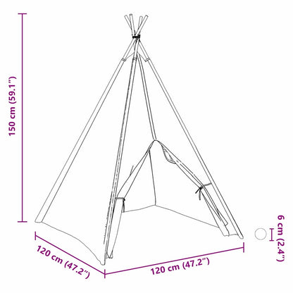 Tenda Teepee Bianco 120 x 120 x 150 cm Tessuto e Plastica