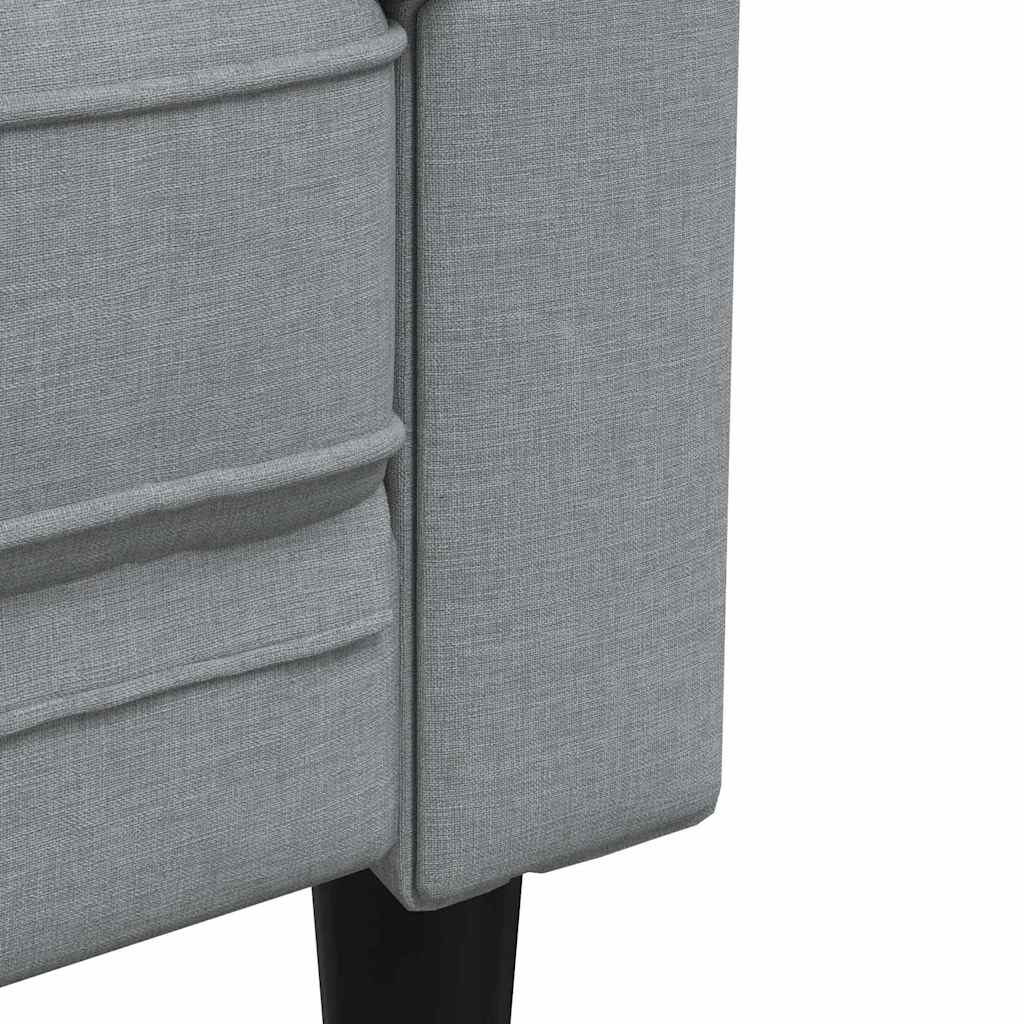 Set di divani 2 pcs Grigio chiaro Tessuto