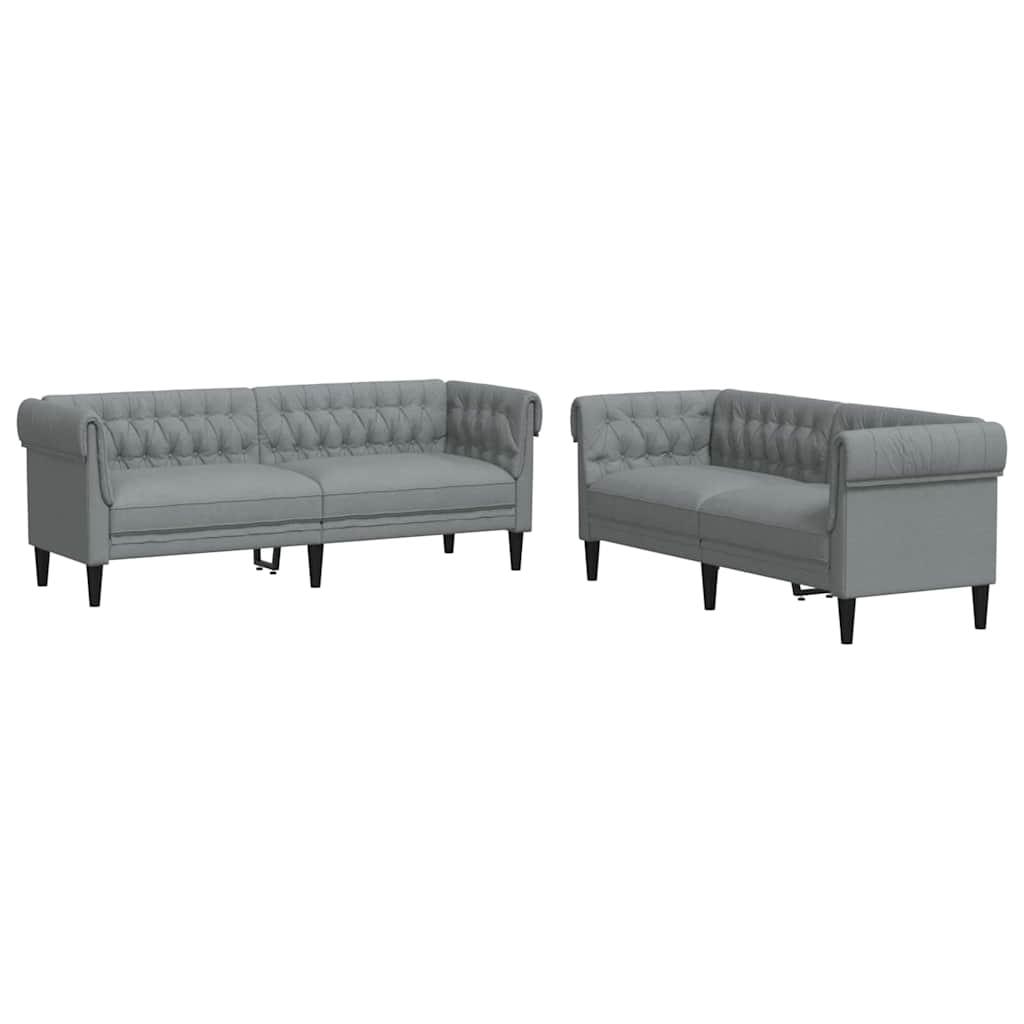Divano per Soggiorno 2 pcs Grigio chiaro 201,5 x 74,5 x 74,5 cm | homemem39