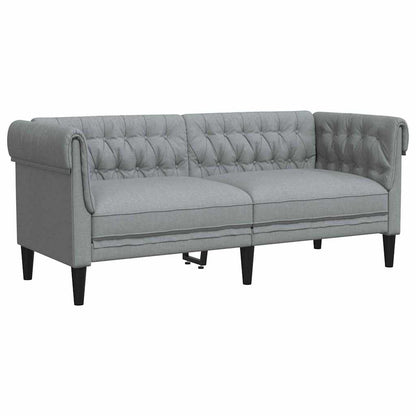 Set di divani 2 pcs Grigio chiaro Tessuto