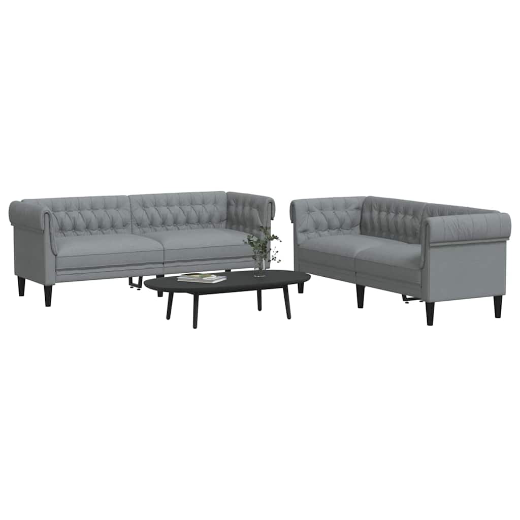 Divano per Soggiorno 2 pcs Grigio chiaro 201,5 x 74,5 x 74,5 cm | homemem39