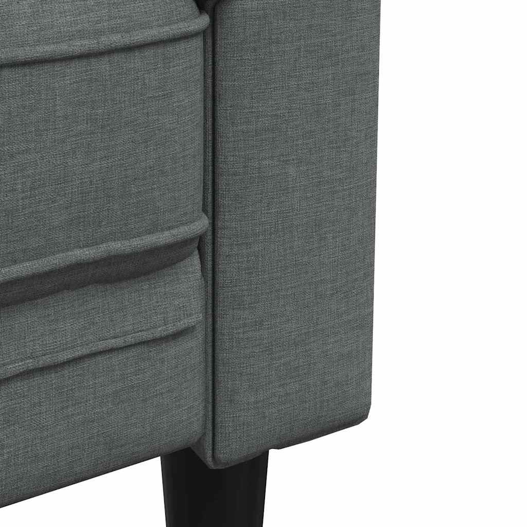 Set di divani 2 pcs Grigio scuro Tessuto