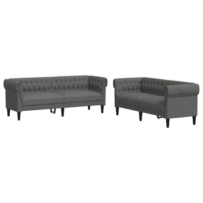 Set di divani 2 pcs Grigio scuro Tessuto