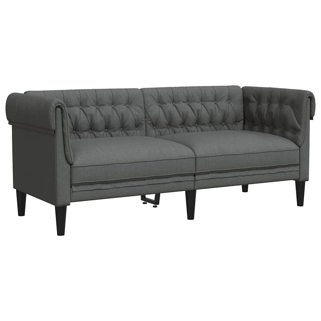 Set di divani 2 pcs Grigio scuro Tessuto