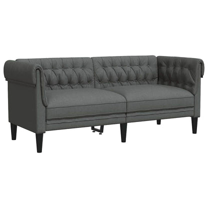 Set di divani 2 pcs Grigio scuro Tessuto