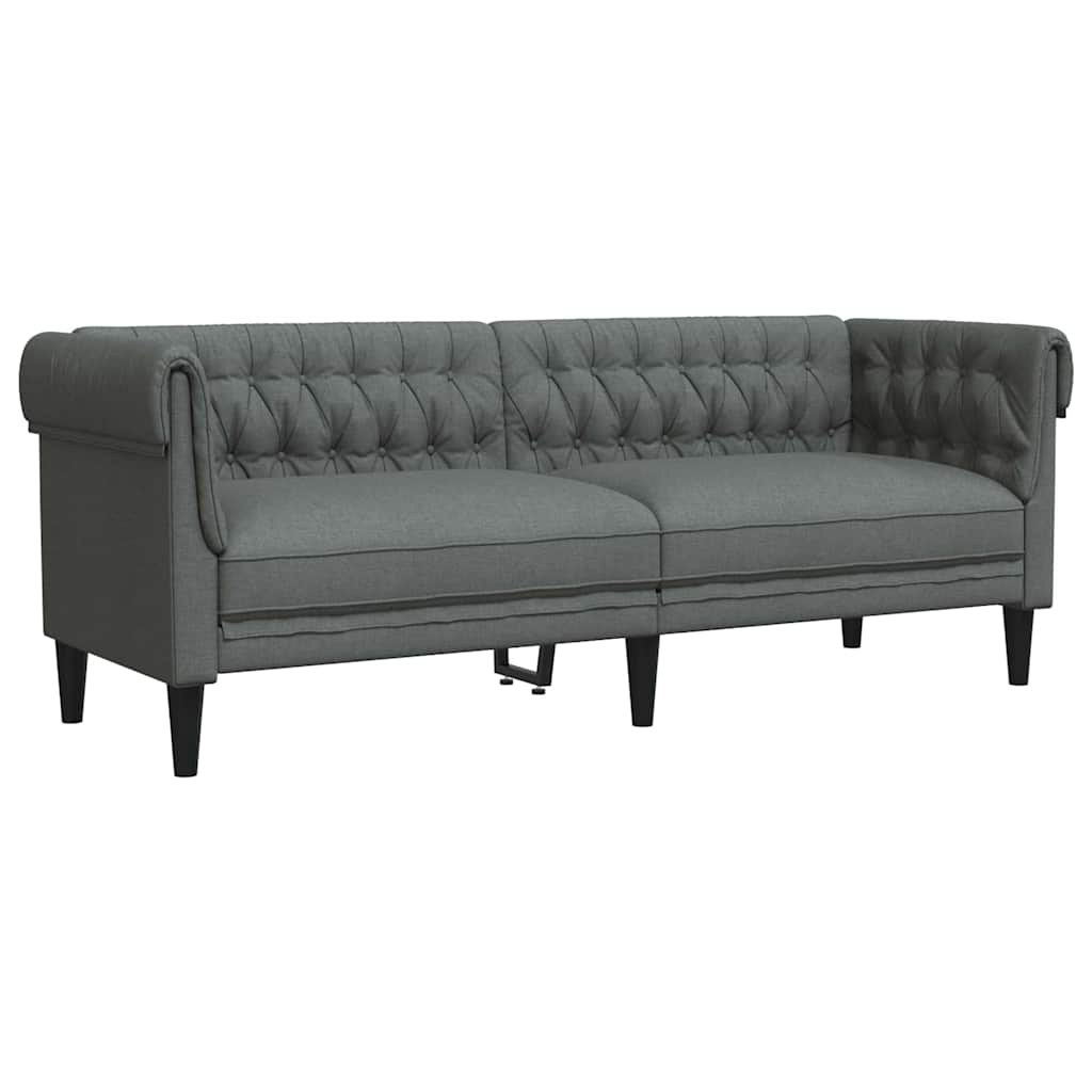 Set di divani 2 pcs Grigio scuro Tessuto